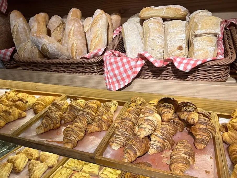 Assortment of baked goods at a cafe 