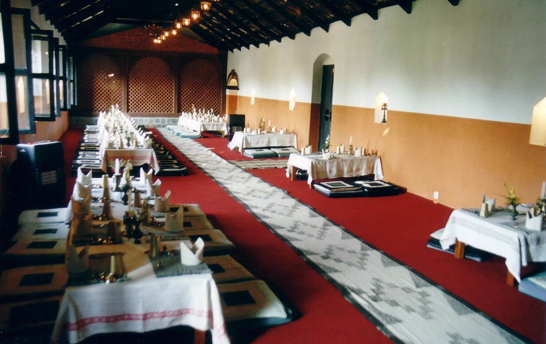 Floor seating area in a Nepalese restaurant 