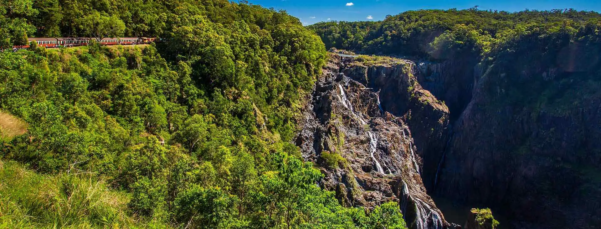 Barron Falls surrounded by forest