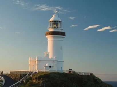 A lighthouse during a sunset