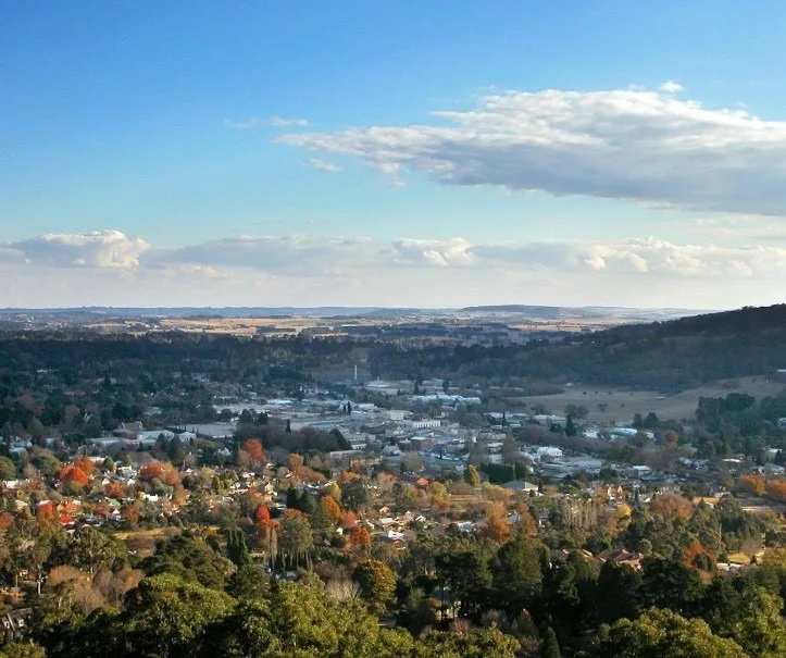 Bowral town seen from above