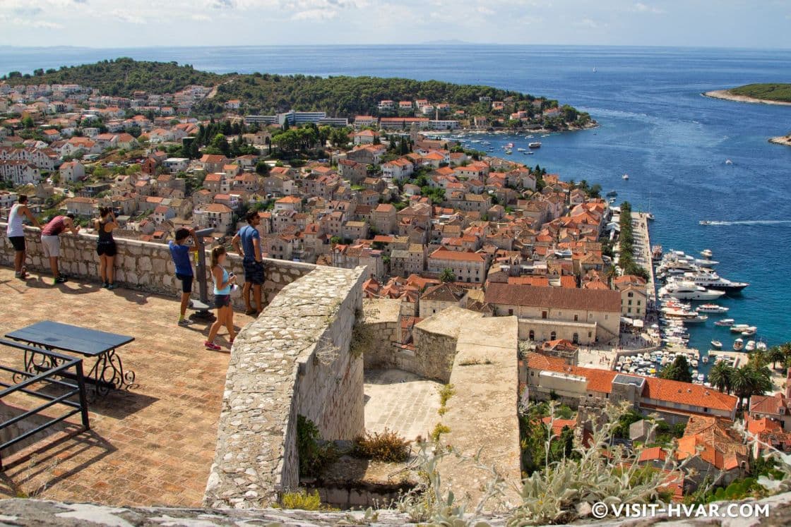 view of havr town on the island of havr croatia from the fort