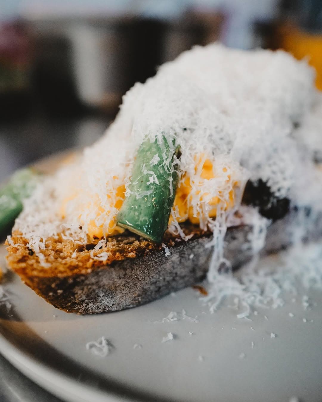 Asparagus on toast with parmesan