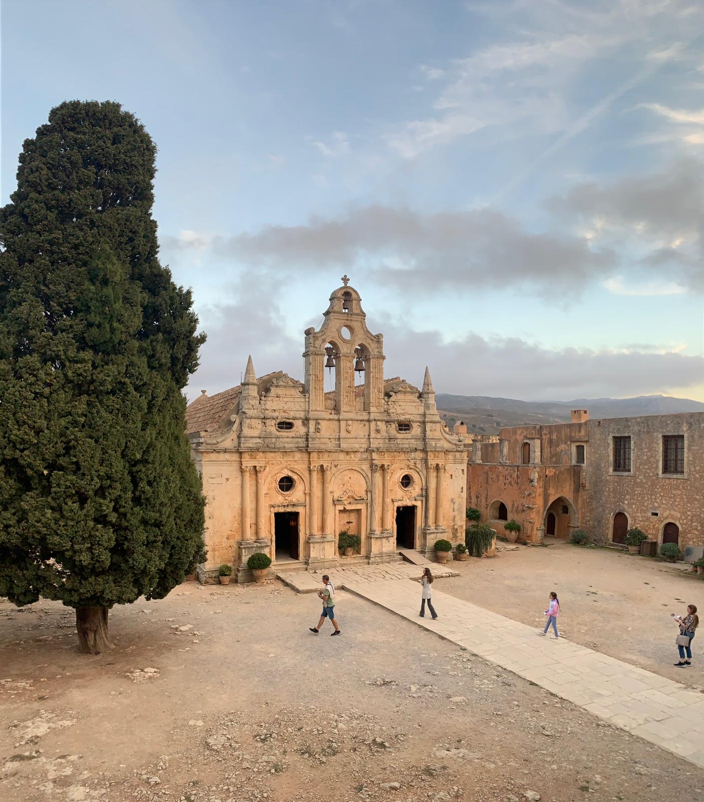 Arkadi monastery yard and facade