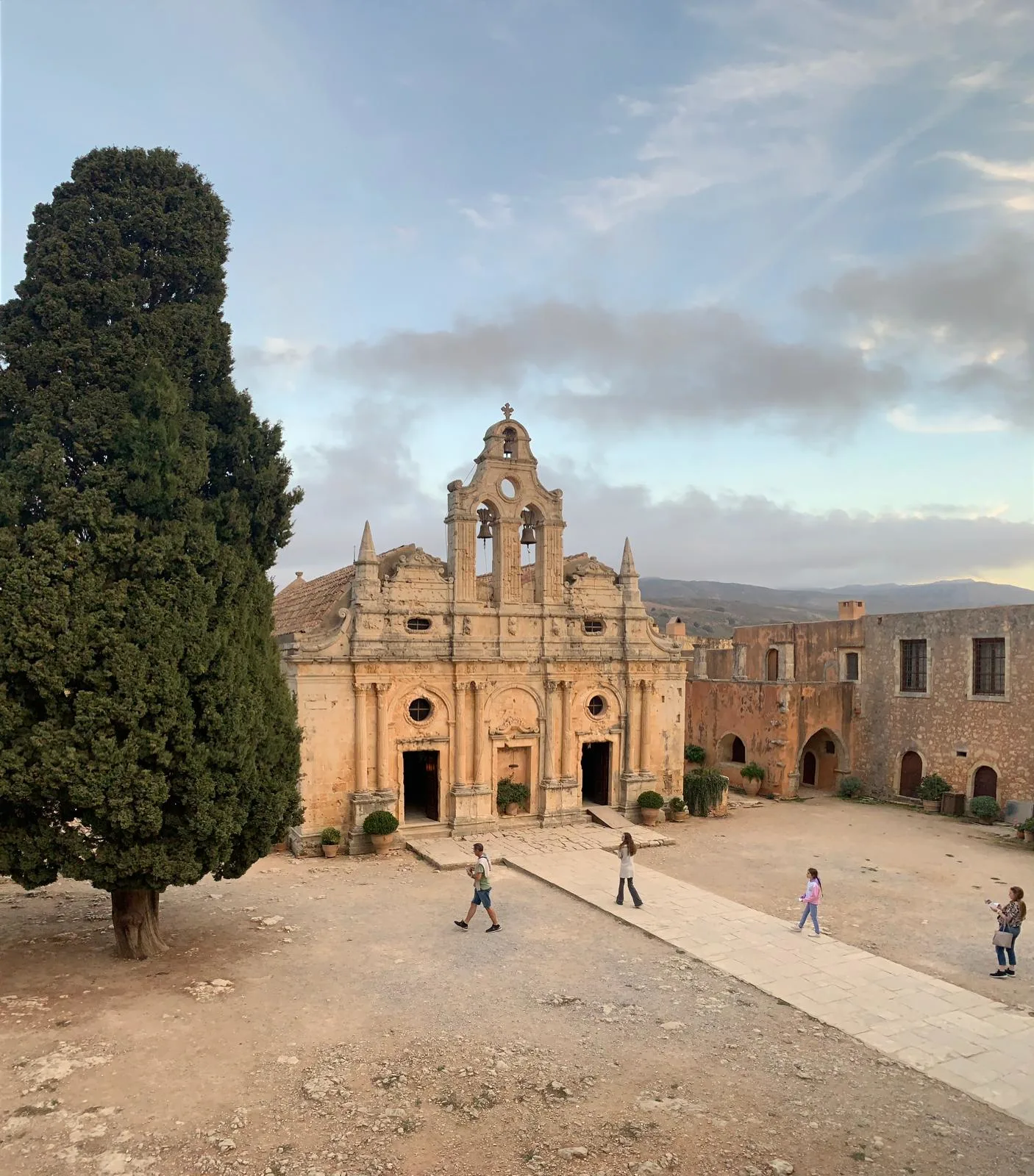 Arkadi monastery yard and facade