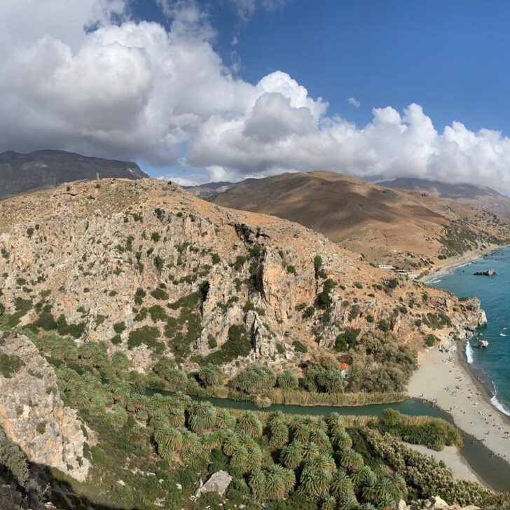 Crete south coast beach and mountains