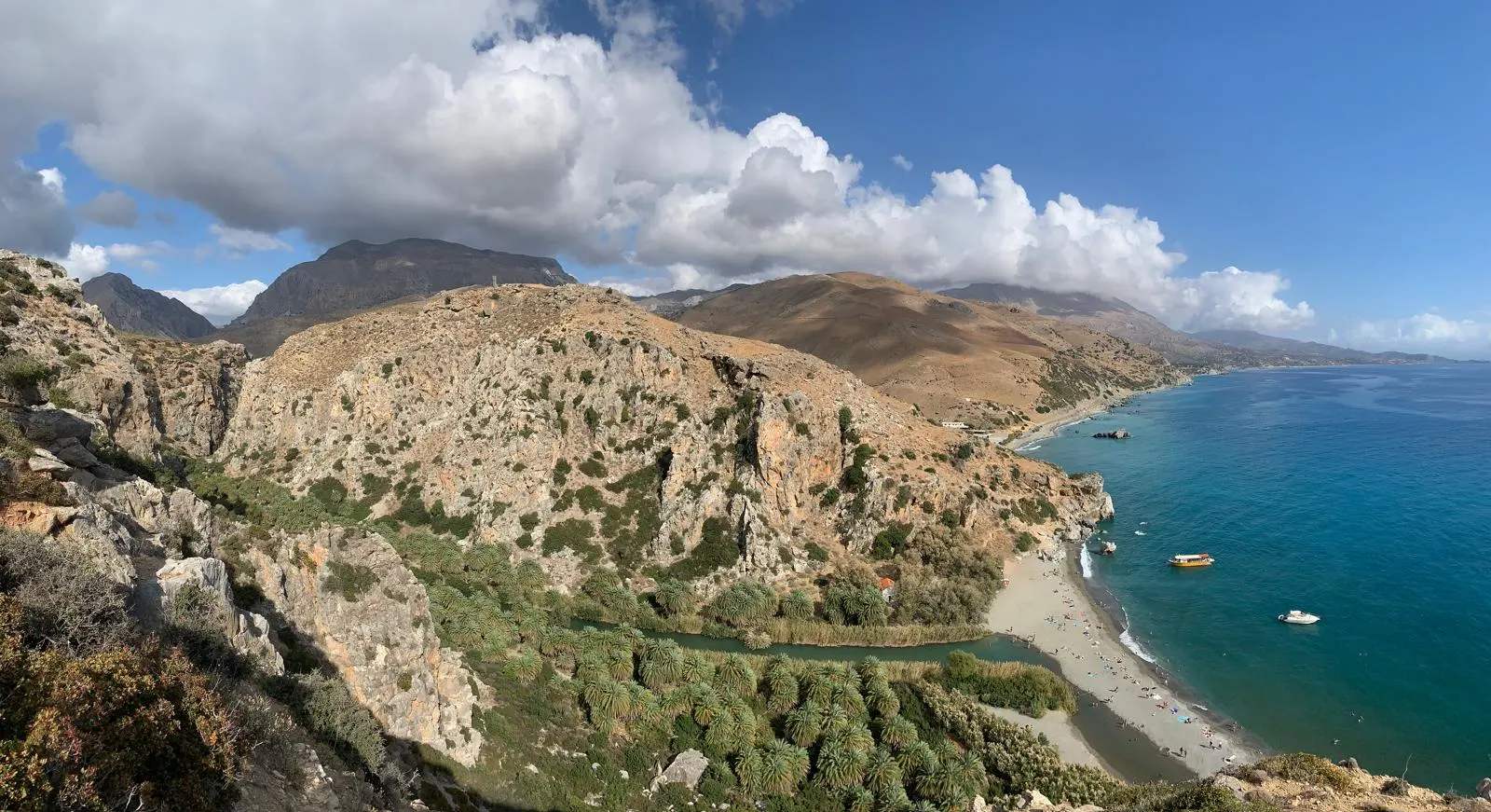 Crete south coast beach and mountains
