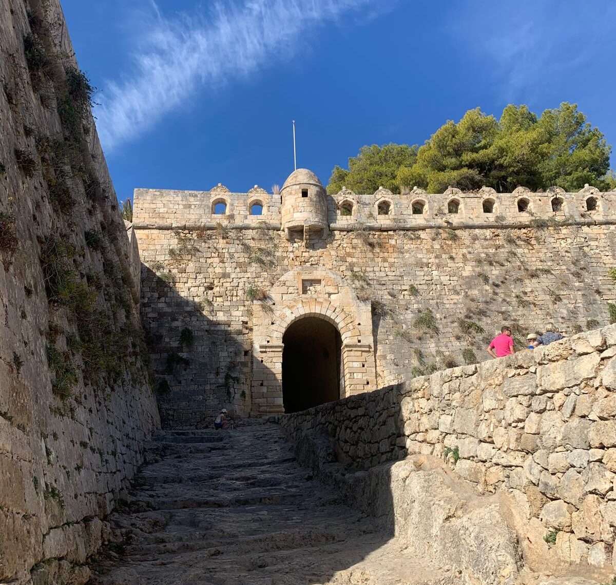Stairway up to Fortezza castle in Rethymno