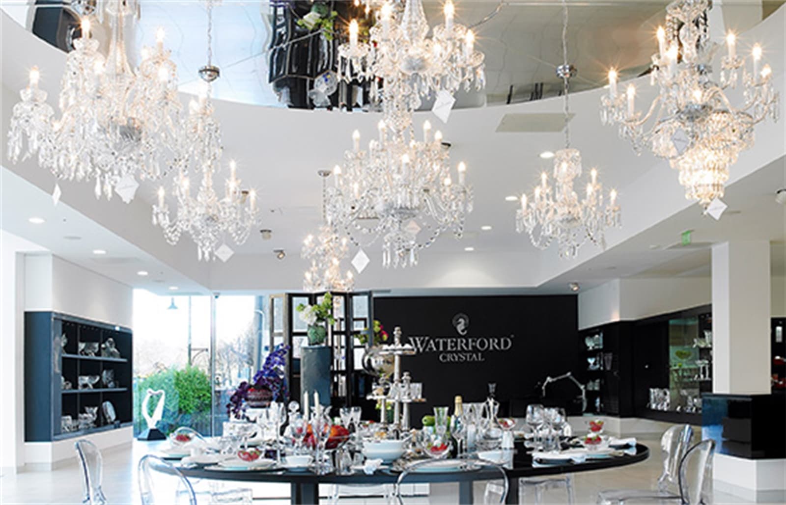 waterford crystal chandeliers and glassware on display at the house of waterford ireland