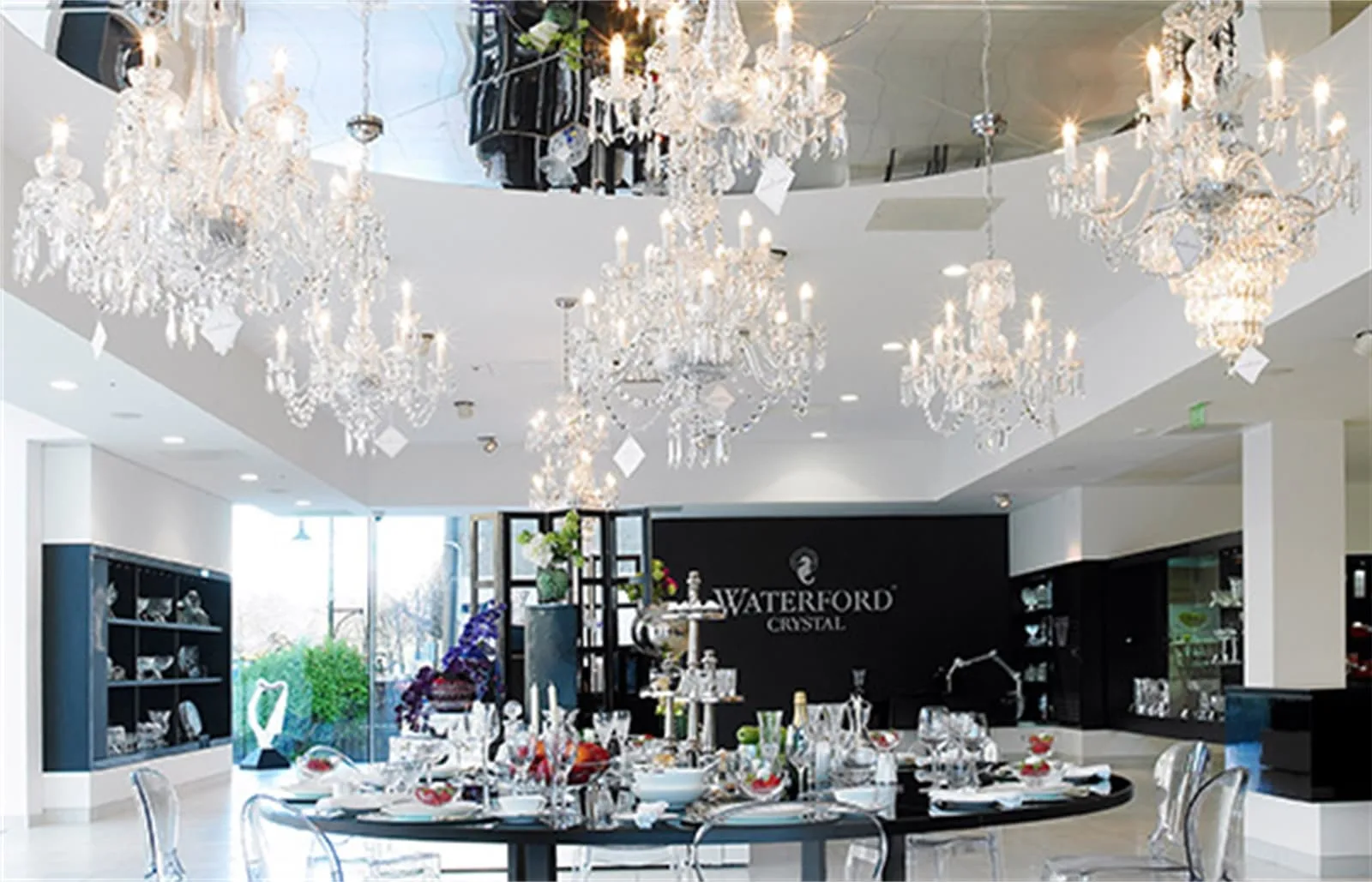 waterford crystal chandeliers and glassware on display at the house of waterford ireland