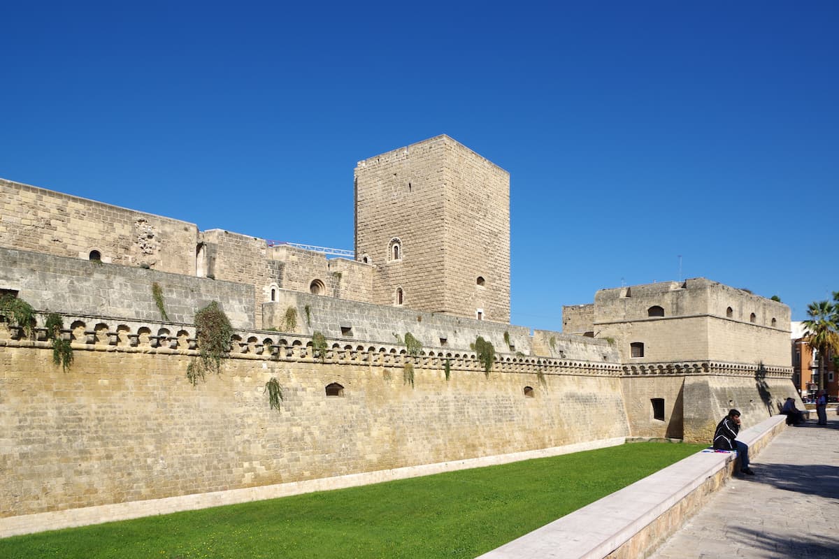 the norman keep of castello svevo castle in bari puglia italy