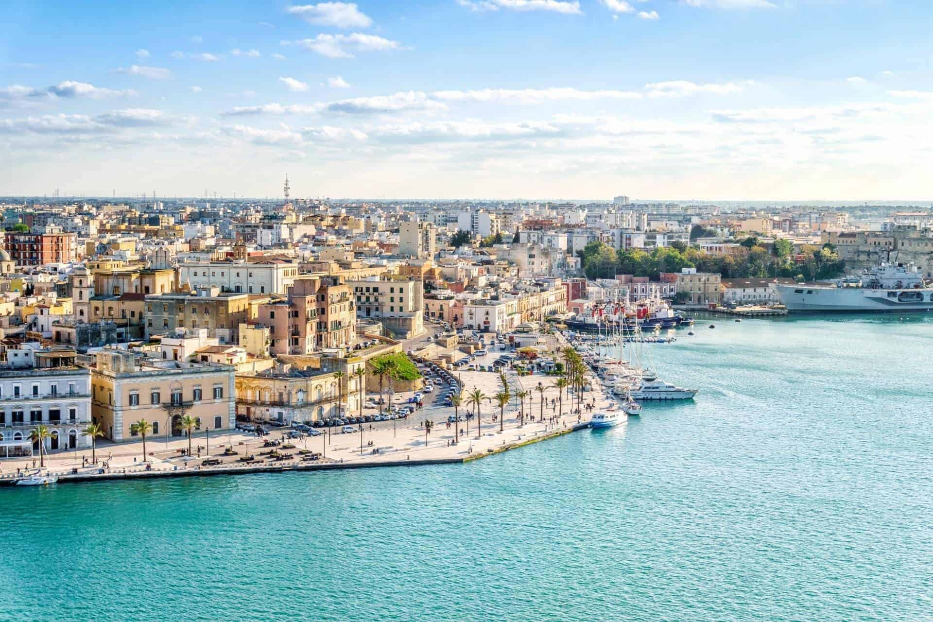 brindisi harbor on the adriatic sea in puglia italy