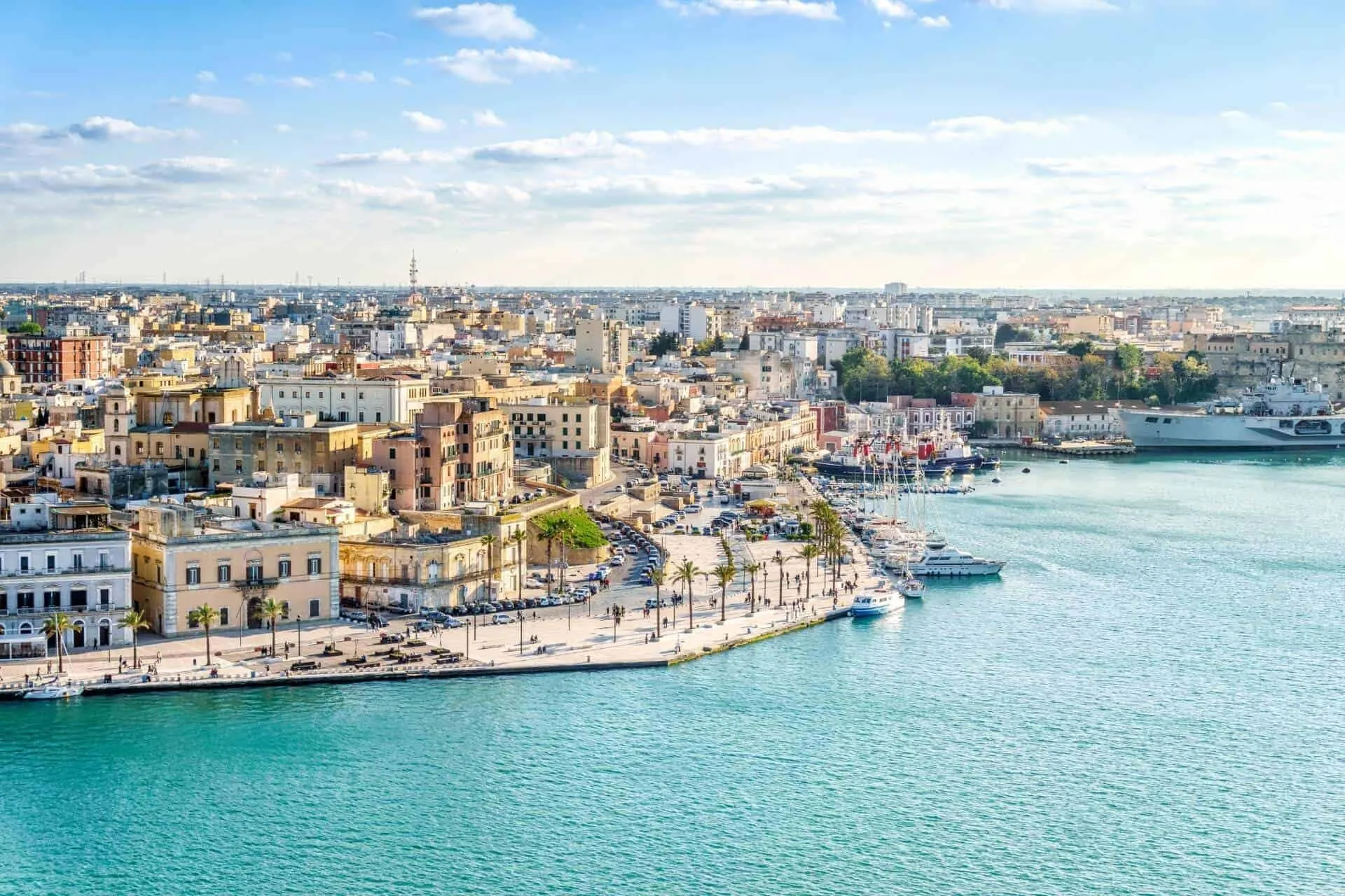 brindisi harbor on the adriatic sea in puglia italy