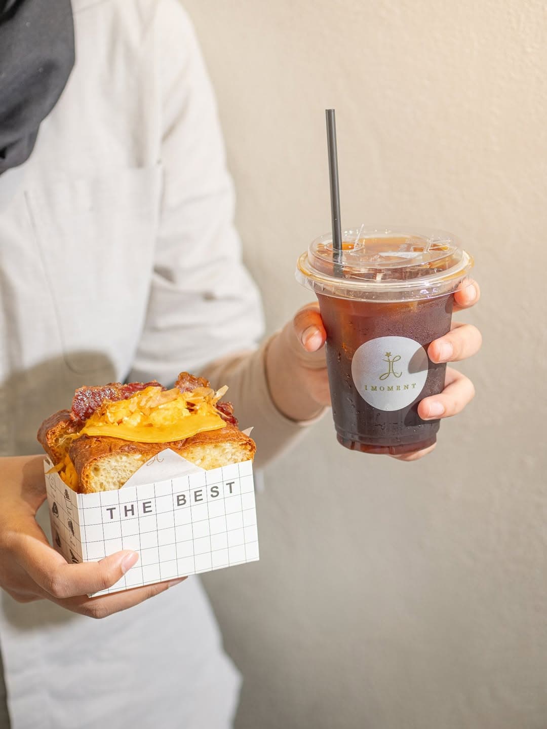 Toasted cheese and iced coffee