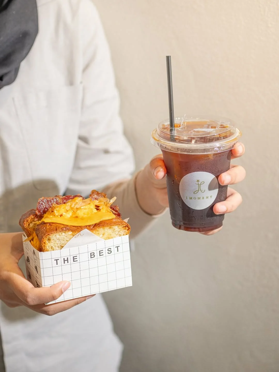 Toasted cheese and iced coffee