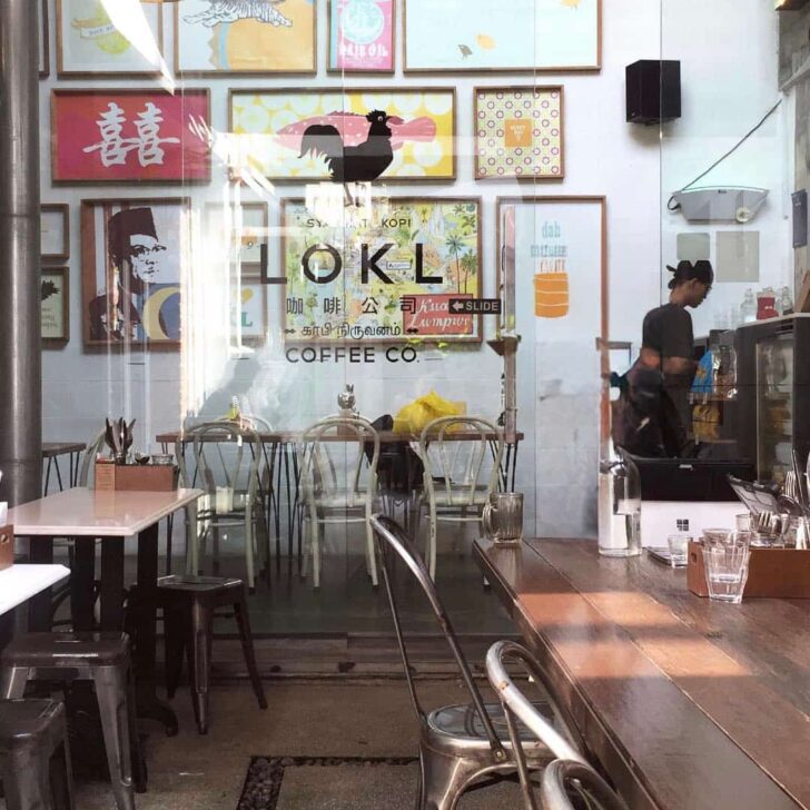 Seated outside in the courtyard at LOKL, you look into the inside of this best brunch in Kuala Lumpur restaurant