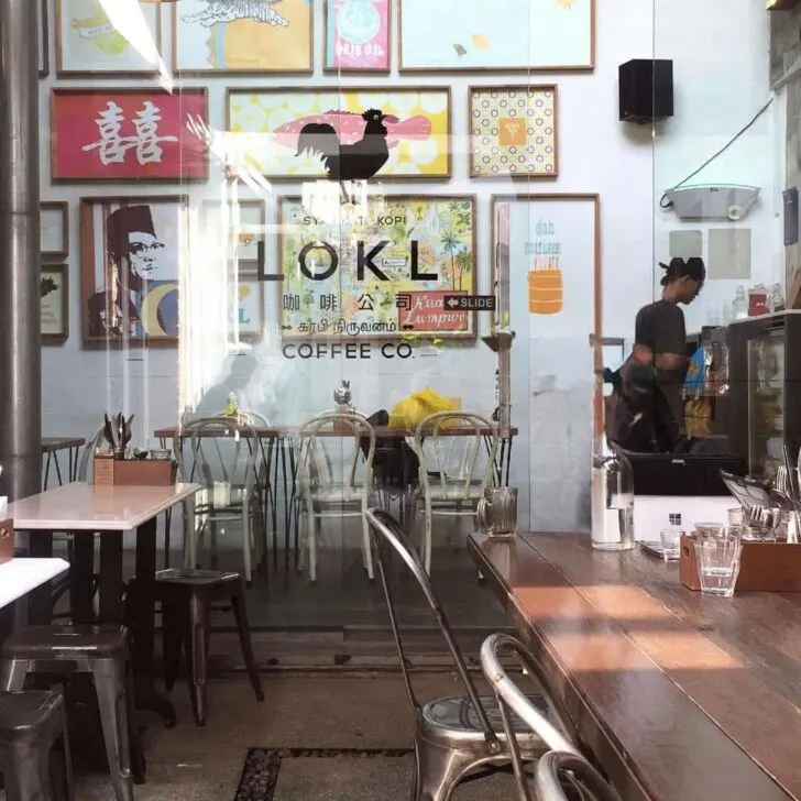 Seated outside in the courtyard at LOKL, you look into the inside of this best brunch in Kuala Lumpur restaurant