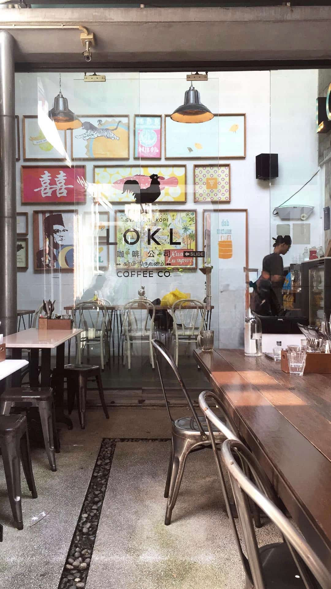 Seated outside in the courtyard at LOKL, you look into the inside of this best brunch in Kuala Lumpur restaurant