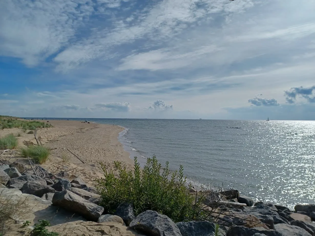 hel beach on the baltic sea in pomerania poland