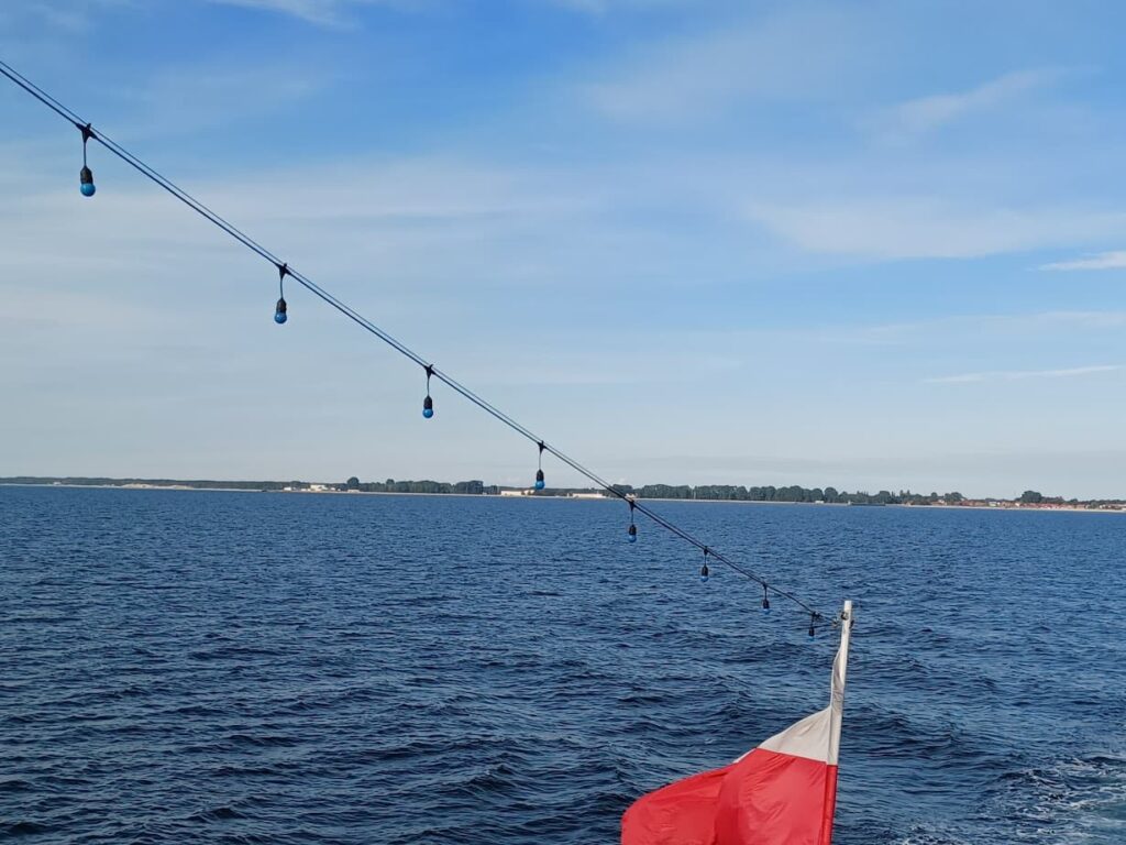 the baltic sea viewed from a ferry between gdansk and hel in poland