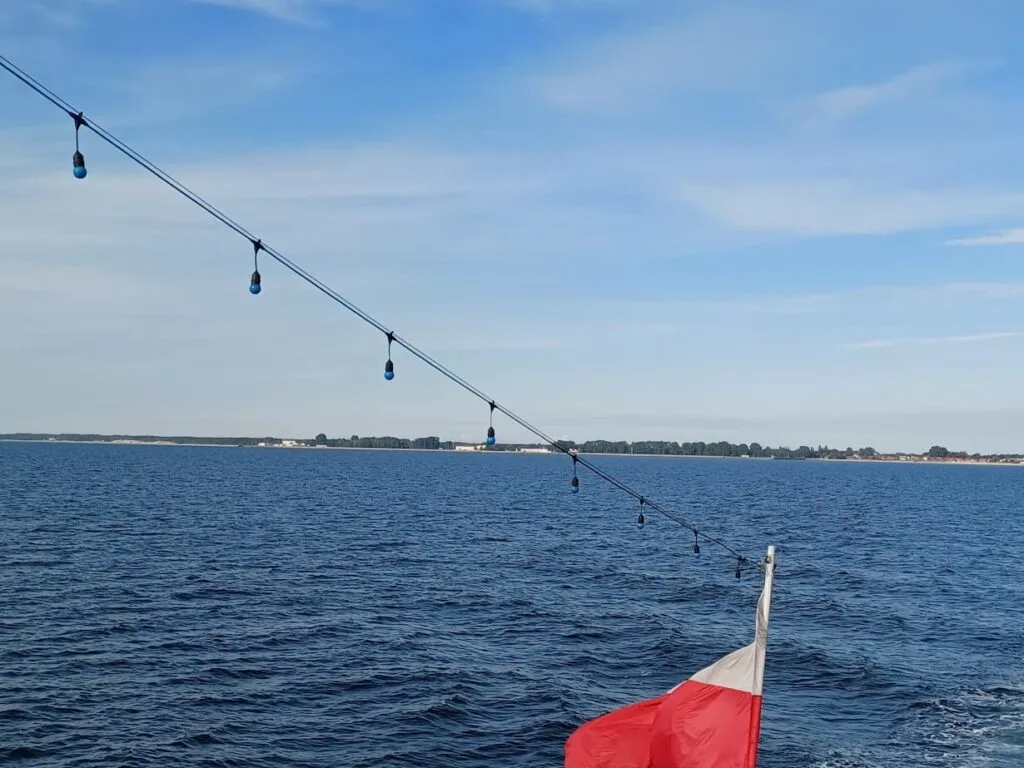 the baltic sea viewed from a ferry between gdansk and hel in poland