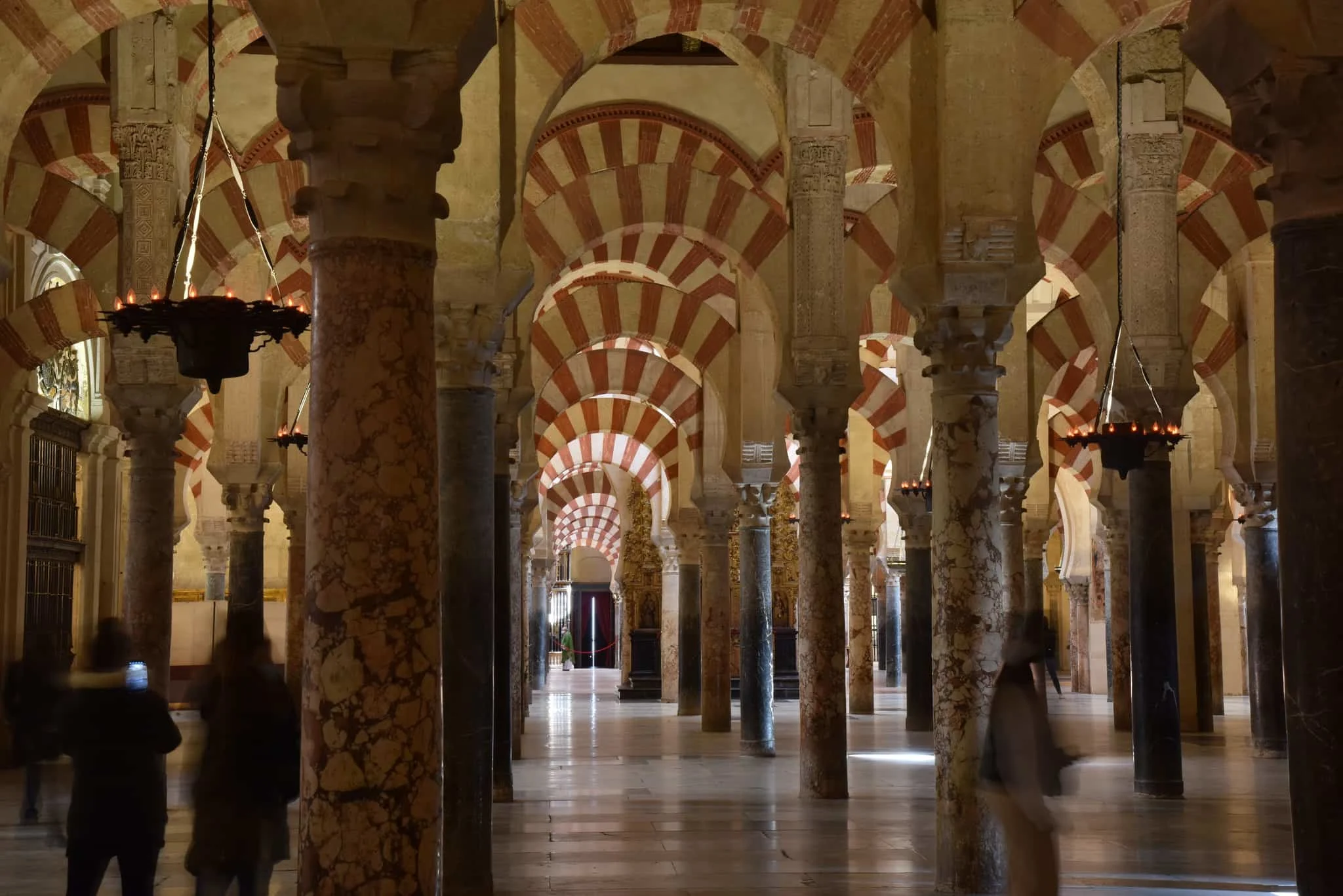 The striped archways are a common feature of the Moorish architecture from this time period