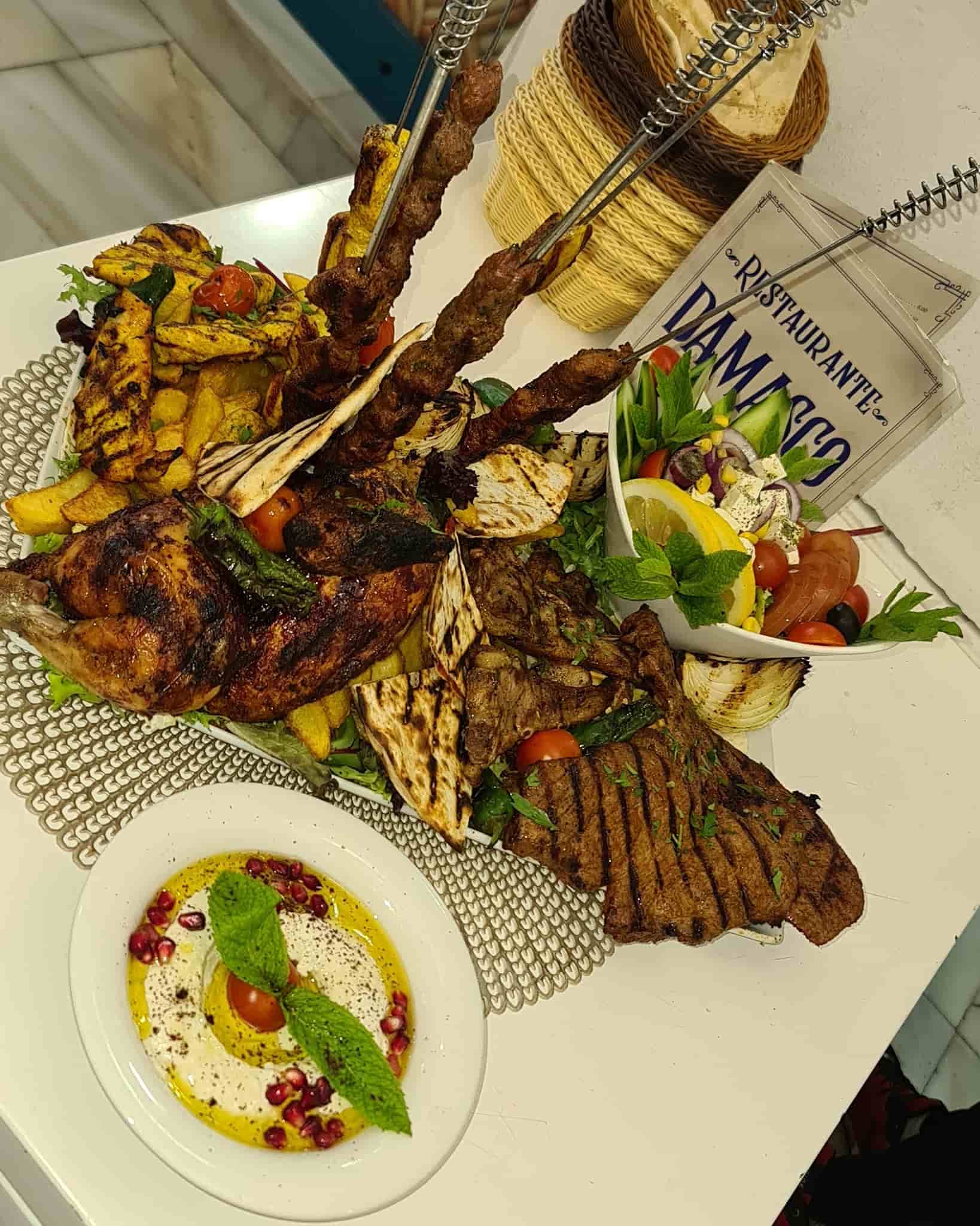 Souvla, meat skewers and pita