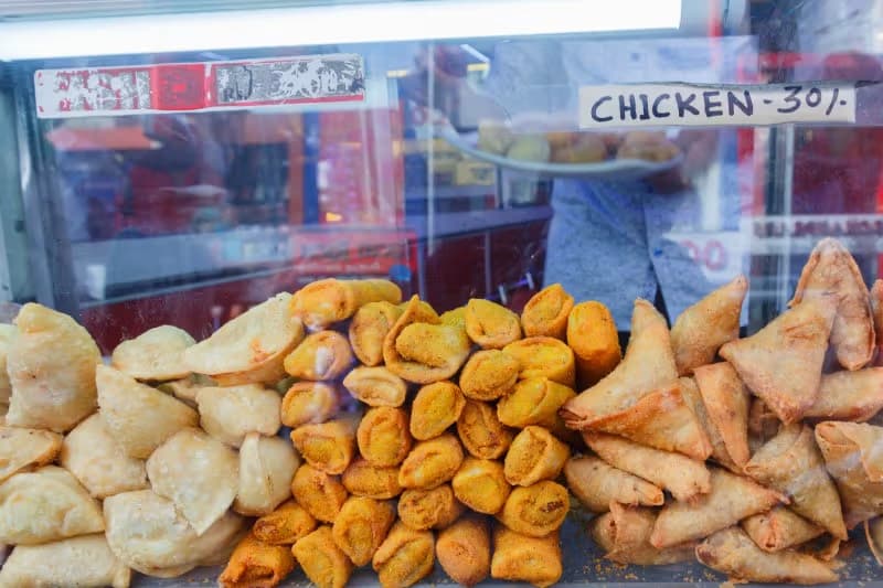 A typical street vendor selling short eats