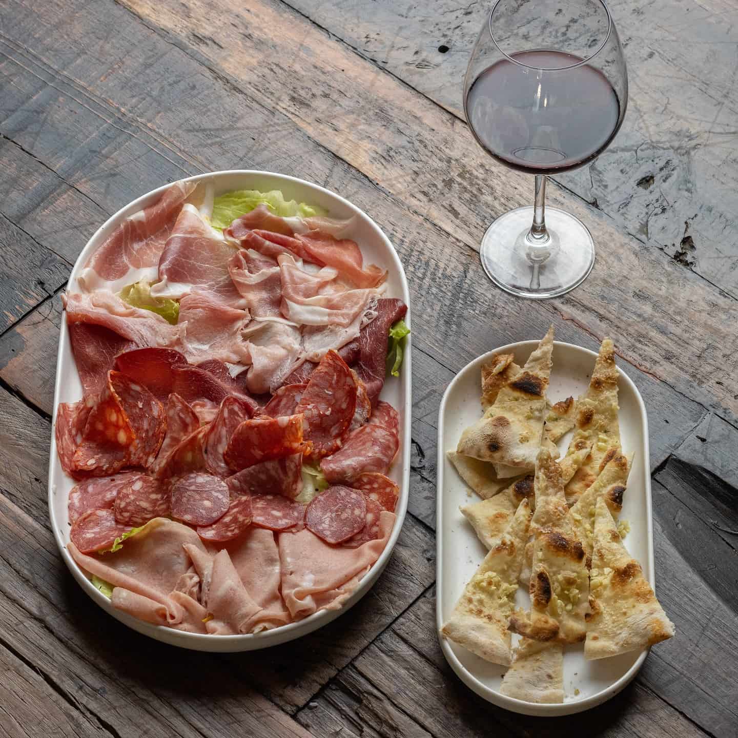 Antipasti of cured meats