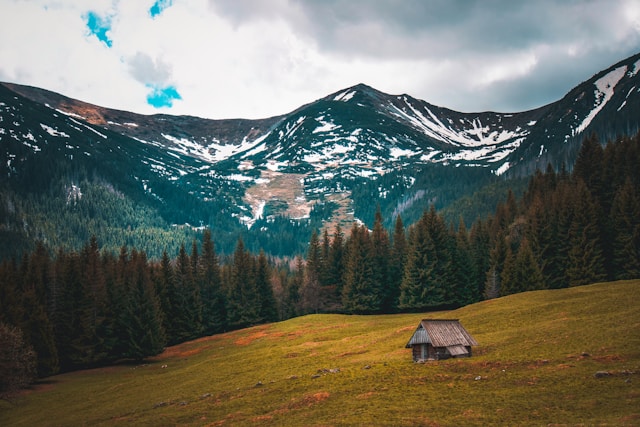 a snow covered mountain peak in the tarta mountains poland