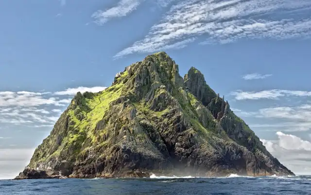 rocky islet great skellig off the coast of ireland in the atlantic ocean