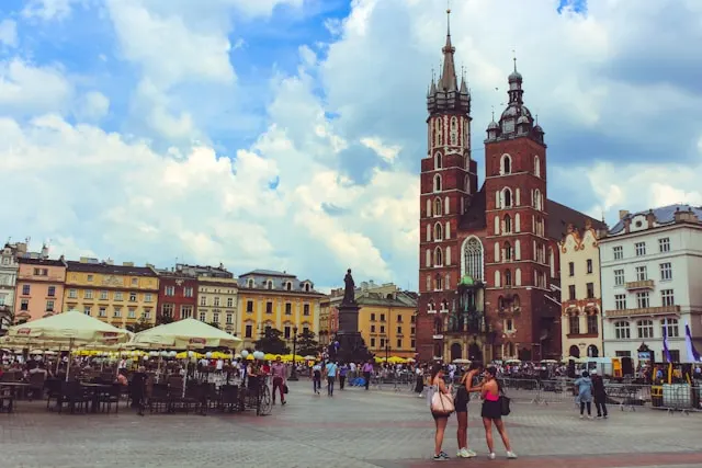 the main square in krakow old town poland a UNESCO world heritage site