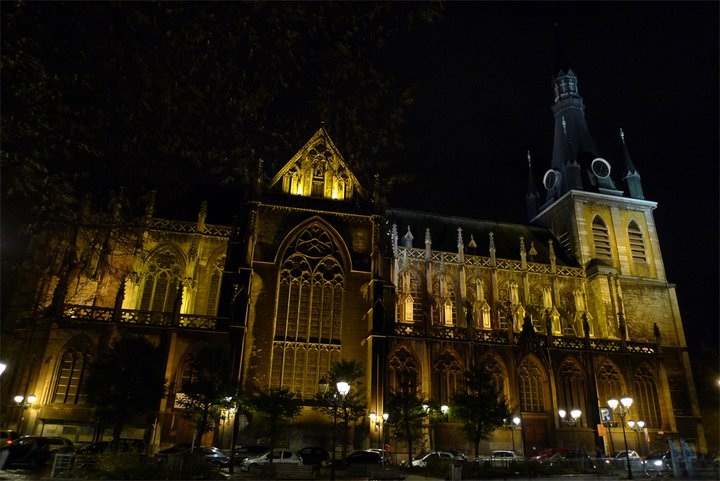 A church at Liège at night