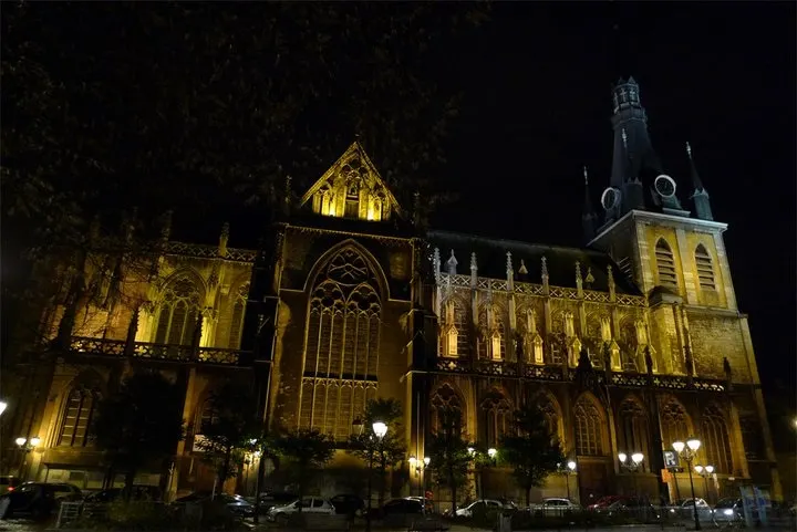 A church at Liège at night