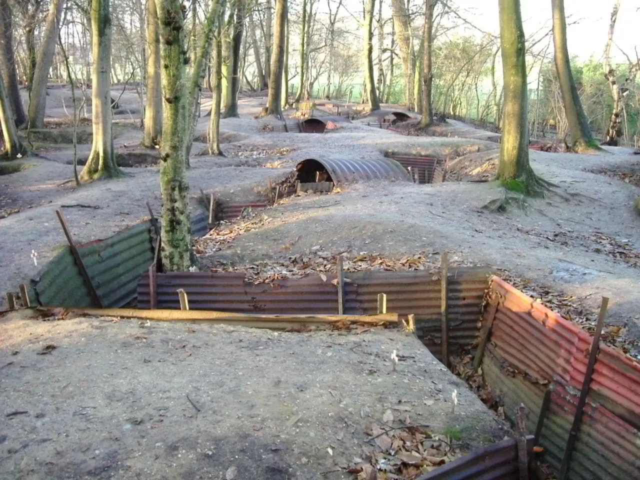 first world war one trenches at hill 62 sanctuary wood museum in the ypres salient belgium