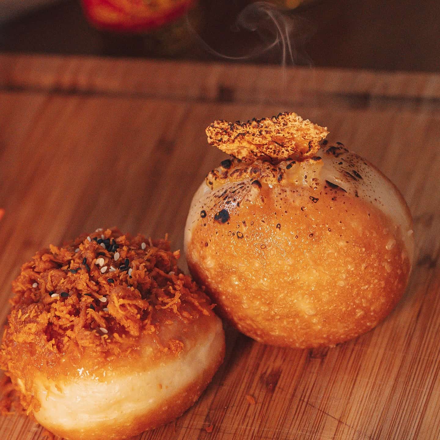 Their sourdough donuts with a crispy chared topping for edxtra aroma