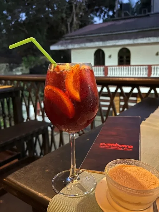 A cocktail on a table at Cantaro Bar, Goa