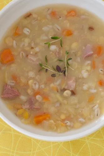 hernesupp is a traditional estonian pea soup