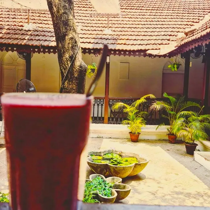 A glass of hibiscus drink