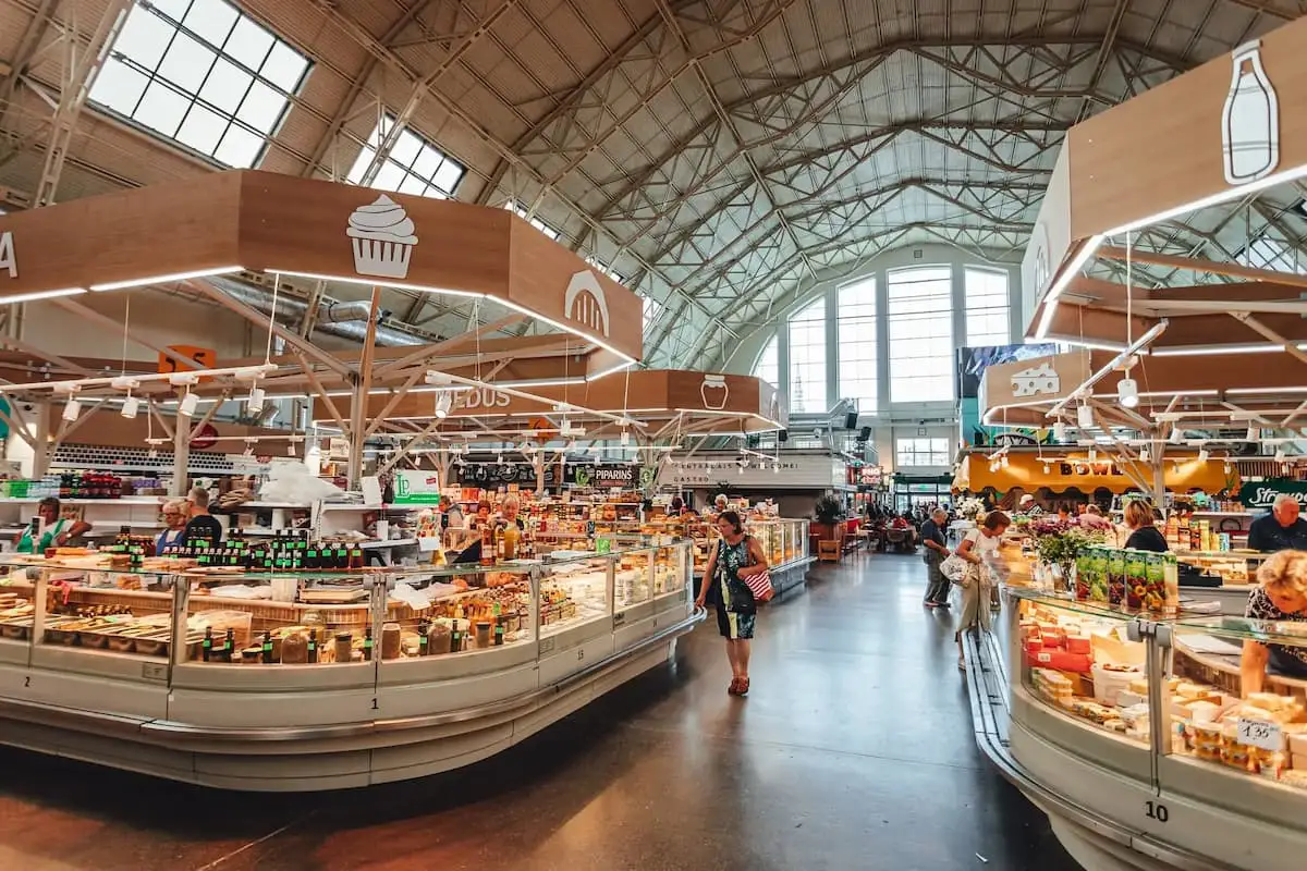 food stalls in riga central market latvia
