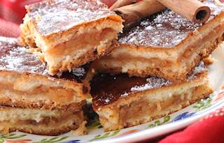 a tower of appleklatzen a popular baked apple pastry from luxembourg