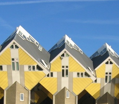 Yellow, quirky cube houses of Rotterdam