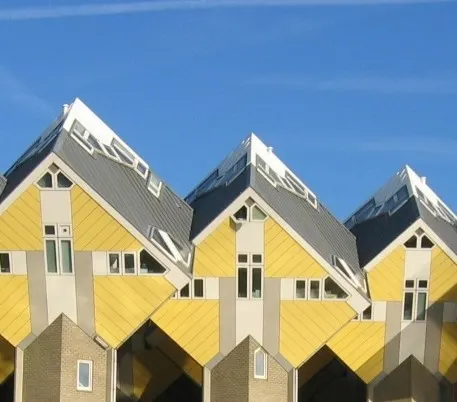 Yellow, quirky cube houses of Rotterdam