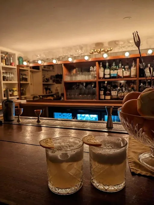 Two drinks on a table at PCO bar