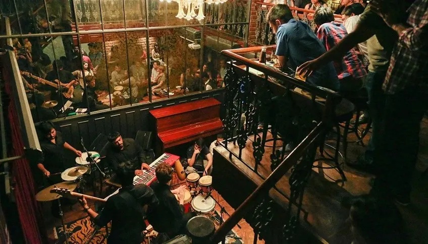 Interior of Piano Man Jazz Club, Delhi 