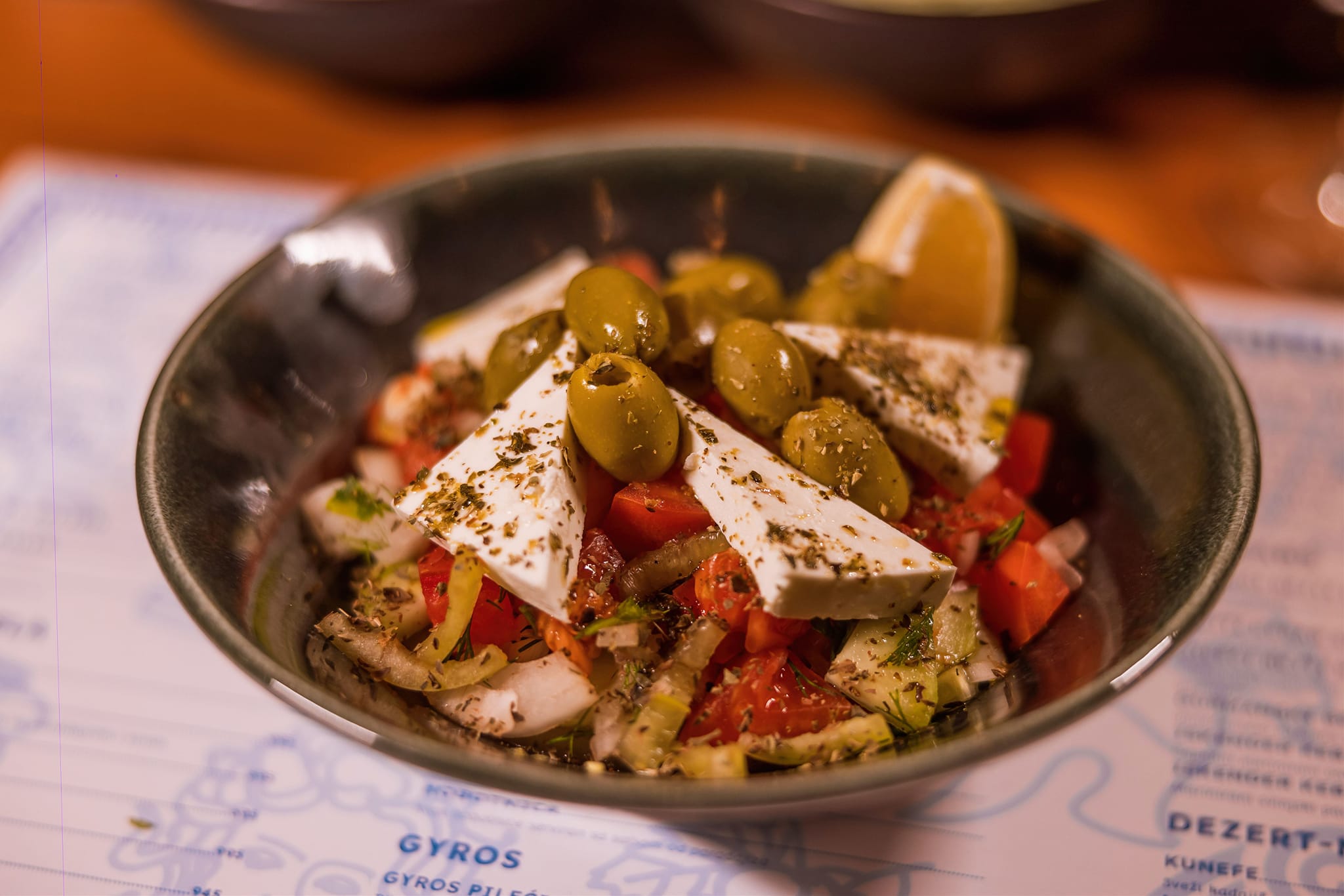 a greek salad from mr greek one of the best belgrade restaurants in serbia