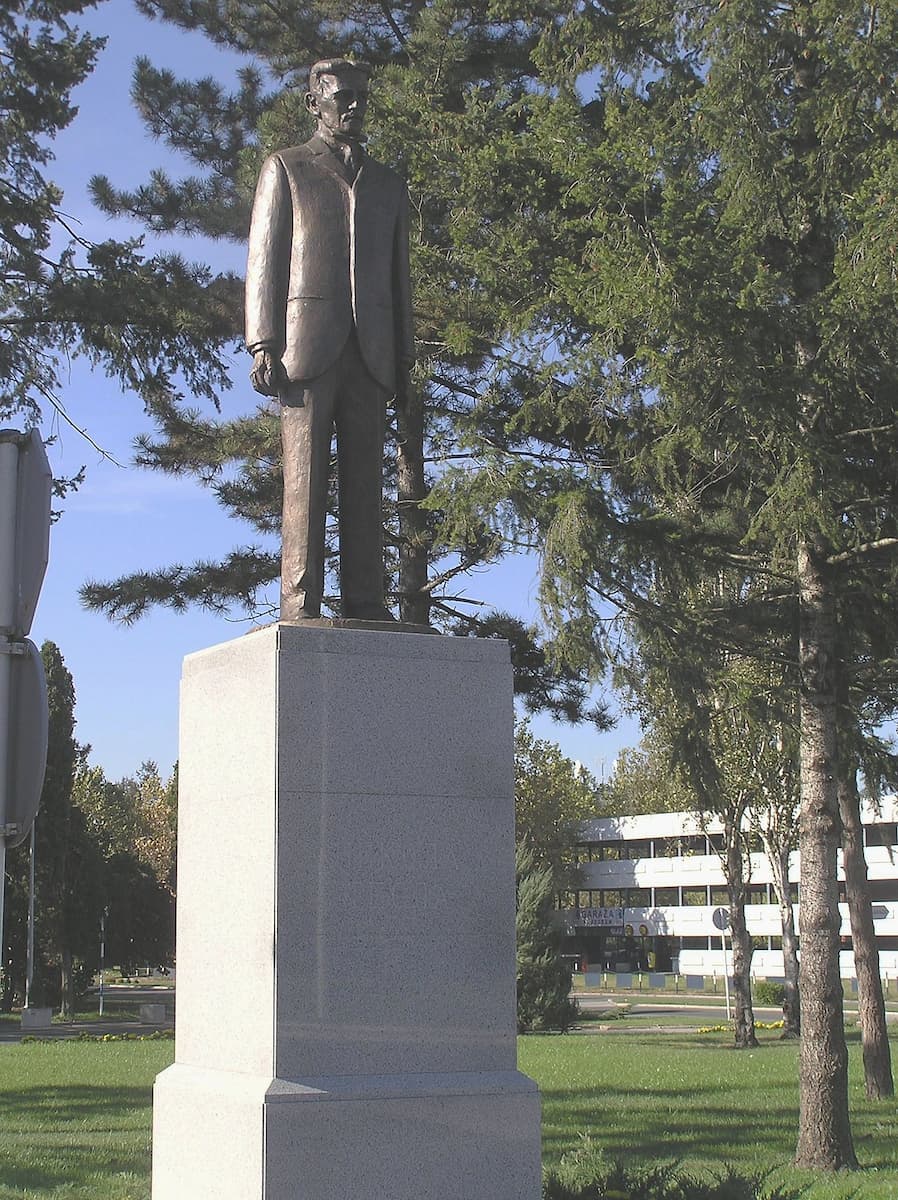 statue of serbian-american inventor nikola tesla in belgrade serbia