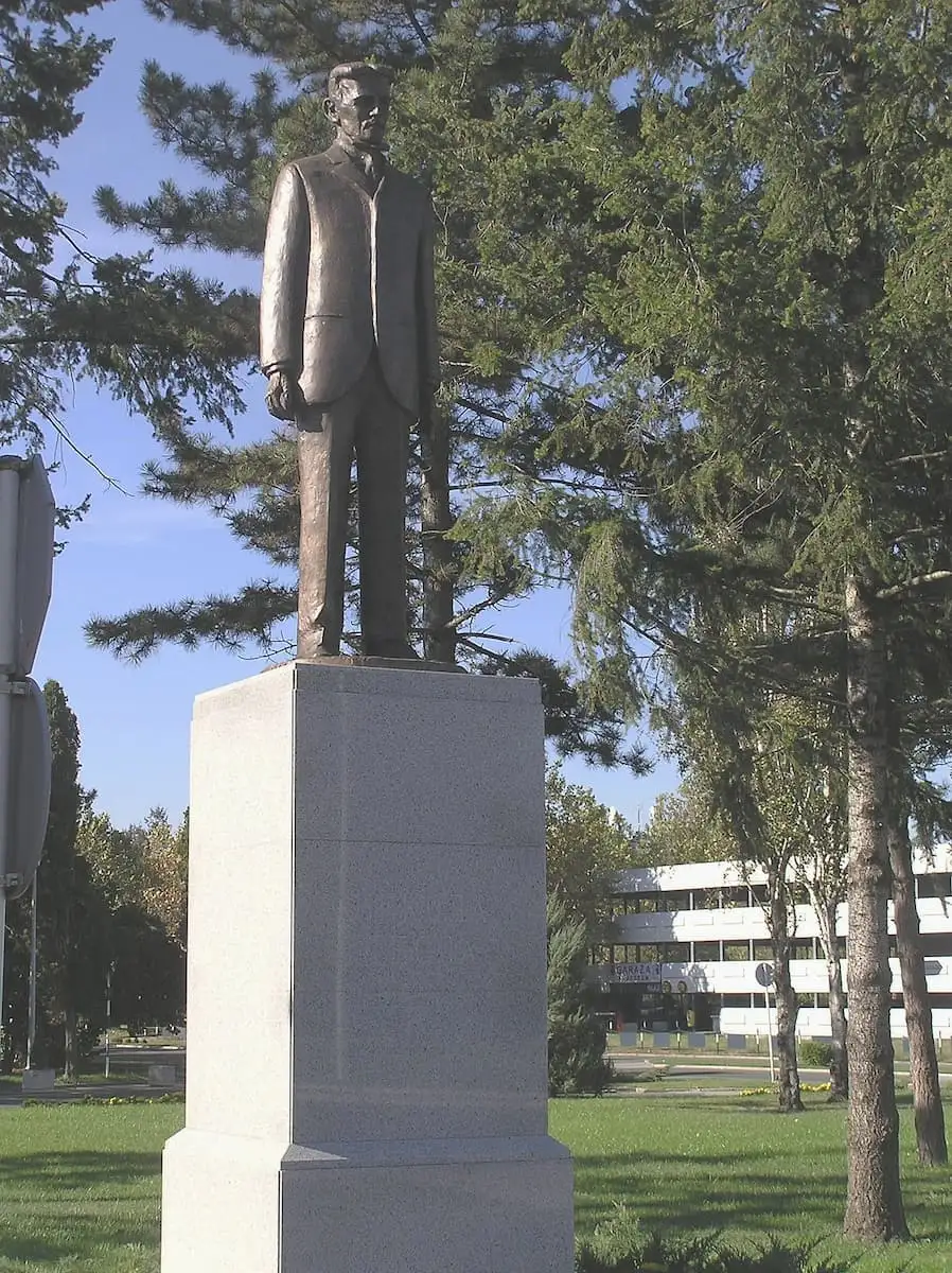 statue of serbian-american inventor nikola tesla in belgrade serbia