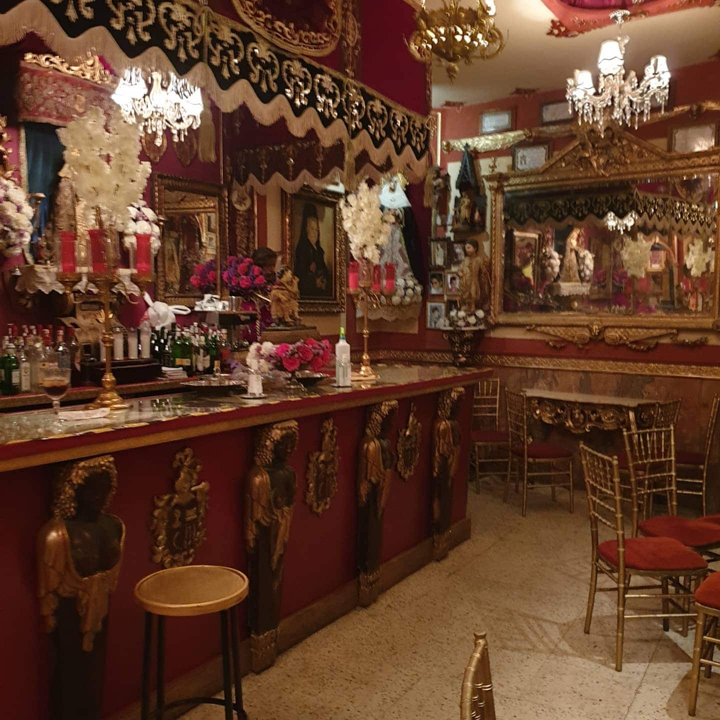 The interiors of this highly stylized, unique bar in Seville