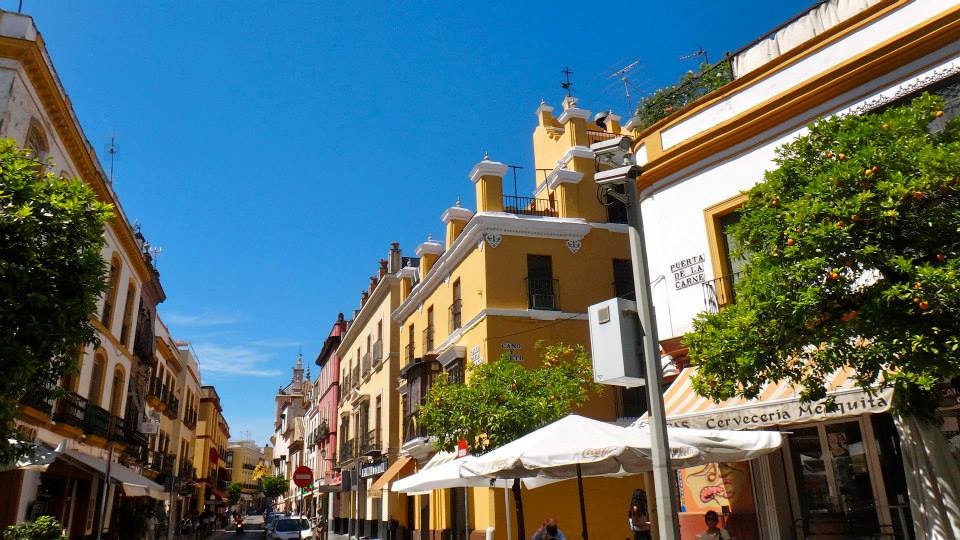 Seville's colorful buildings